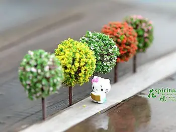 10 Дървета 35mm смесени цветове миниых за миниатюрен Саксията на растението куклена къща Приказна градина