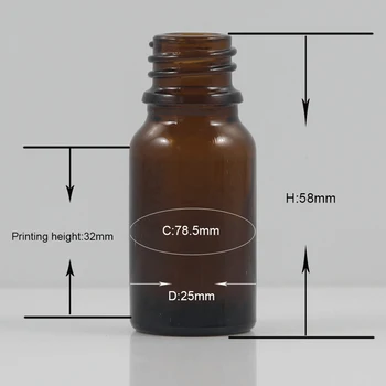 100шт 10 мл кафяв/амбър кръг висококачествен лосион/крем/флакон за парфюм, в козметични контейнер, стъклена бутилка за етеричното масло