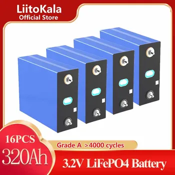 16ШТ LiitoKala 3,2 V 310Ah 320Ah LiFePO4 акумулаторна батерия САМ 4S 12V 24V Мотор електрически автомобил Слънчеви инверторни батерии