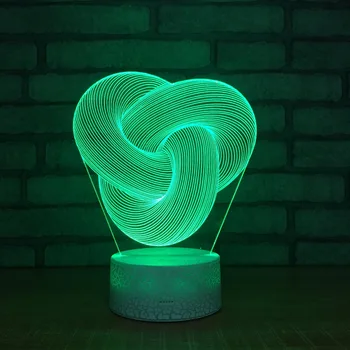 3D Абстрактен Led нощна светлина В 7 Цвята Промяна Прикроватной нощни Шкафчета Настолна Лампа Вътрешна Украса Осветление За Децата най-Добрият Подарък