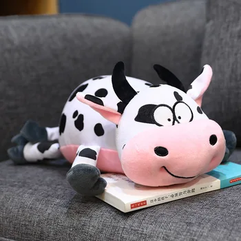 75 см е едно Много имитативната нечовешки животински крава, мека играчка плюшен, модел, Зад млечна крава, кукла, Кола, Разтегателен диван и Легло, Възглавница За сън, за подарък