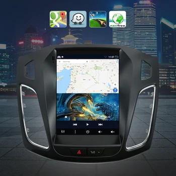 Eunavi 2 Din Android Авто Радио Мултимедиен Плеър За Ford focus 2012-2015 Аудио стерео Вертикален екран 4G 64GB GPS Навигатор RDS