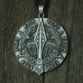 lanseis 1 бр. viking за мъже верижки и колиета кельт врана скандинавските букви символ висулка кельт три гарвана бижута