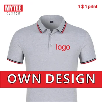 MYTEE Летни мъжки и дамски ризи поло с лого по поръчка Фирмено Лого на Компанията с бродерия/Модни тениска с принтом на Едро
