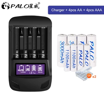 PALO 1,2 НА АА и ААА акумулаторна батерия NIMH 2A 3A батерията с USB LCD дисплей дисплей Smart зарядно устройство за 1,2 На aa aaa батерии