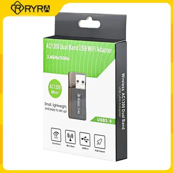 RYRA 1300 Mbps с Мини USB WiFi Адаптер двойна лента Wifi За Настолни КОМПЮТРИ Лаптоп Win11 Мрежова Карта 5G/2.4 Ghz Безжична USB-Ac Адаптер 0