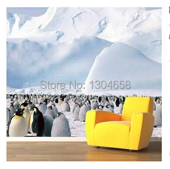 Безплатна доставка по поръчка на тапети модерен мащабна 3D арктика пингвин сладък диван спалня ТЕЛЕВИЗИЯ фон тапети