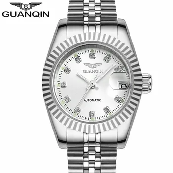 Дамски часовници на марката GUANQIN автоматично Диамантени Водоустойчив сапфировые дамски часовници модни часовници с диаманти дамски ръчен часовник