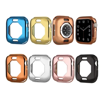 Защитно покритие за часа на Apple Watch 7 41 мм, 45 мм, 6 опаковки, Мека Цветна Рамка от TPU покритие покритие, Защитен Калъф-Броня За Iwatch