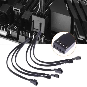 Кабел-Адаптер с PWM-ръкави от PVC от 1 до 3 4-Пинов кабел за Удължаване Вентилатор за Компютър 0