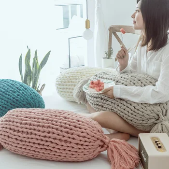 Креативен конфетный futon, възглавница за прегръдки, скандинавски вълнена възглавница ръчно изработени възглавнички за сядане, стоки за дома, однотонная възглавница
