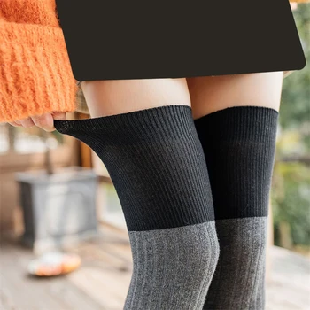 Обикновен Дамски Чорапогащи над коляното, Модни Дамски Секси Чорапи, Топли Дълги Възли Чорапогащи До Бедрото-Высококонтрастный Цвят