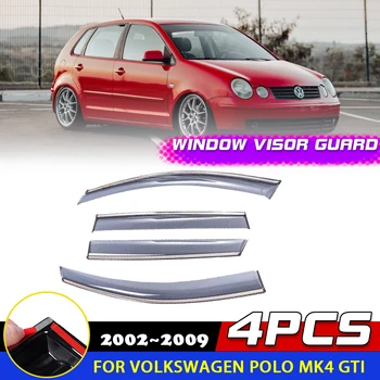 Прозорец Козирка за Volkswagen VW Polo Mk4 Vivo 5-врати GTI 9N 2002 ~ 2009 вентилационна (противовакуумна) канална Дефлектор Дим Защитни Покривала Аксесоари за Вежди от дъжд