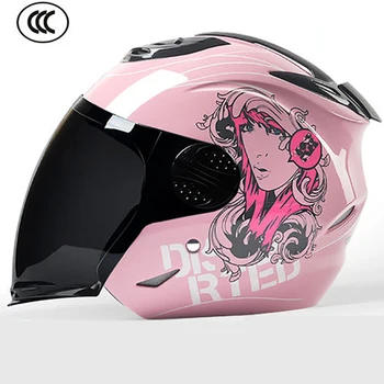Рекламен Каска за електрически скутер Мода Етикети Фарове за лещи Купи получават Един Безплатен 2022 Нов Стил на Мотоциклет Шлем 0