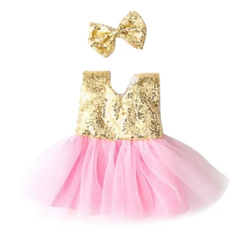 Рокля със златни пайети, Розова е Газов пола, 18-инчовата стоп-моушън дрехи, аксесоари (с изключение на обувки)