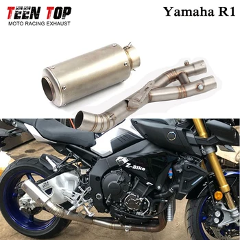Слипоны Мотоциклетът Изпускателна Система С цялостна Система за Cut-Catalyst Средната Свързваща Тръба За Yamaha R1 YZF-R1 Ауспуси 2015 2016 2017 2018 2019 2020