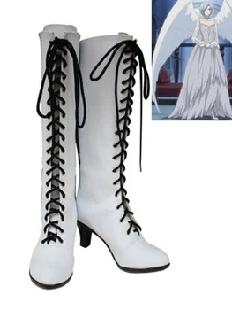 Черен Иконом Анжелы Бели Обувки за Cosplay Дантела Обувки Аниме Вечерни Обувки за Cosplay по Поръчка за Възрастни, Дамски Обувки