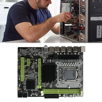 Дънна платка X58 LGA1366 дънна Платка на компютъра Поддържа процесора от серията XEON X5650 X5670 с процесор X5670 + кабел SATA + Термопаста 1