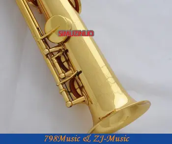 Професионален Електрофореза Златен Eb Сопранино саксофон саксофон ниско от Bb до висок E-Перлени Копчета 1