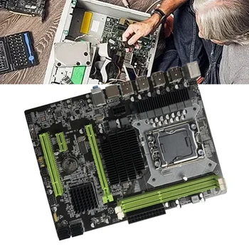 Дънна платка X58 LGA1366 дънна Платка на компютъра Поддържа процесора от серията XEON X5650 X5670 с процесор X5670 + кабел SATA + Термопаста 2