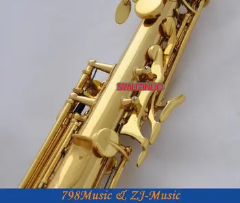 Професионален Електрофореза Златен Eb Сопранино саксофон саксофон ниско от Bb до висок E-Перлени Копчета 2