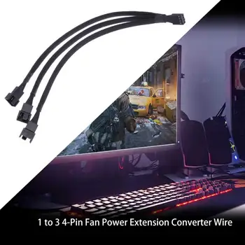 Кабел-Адаптер с PWM-ръкави от PVC от 1 до 3 4-Пинов кабел за Удължаване Вентилатор за Компютър 3