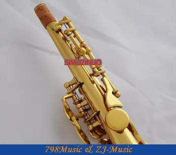 Професионален Електрофореза Златен Eb Сопранино саксофон саксофон ниско от Bb до висок E-Перлени Копчета 3