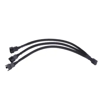 Кабел-Адаптер с PWM-ръкави от PVC от 1 до 3 4-Пинов кабел за Удължаване Вентилатор за Компютър 4