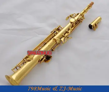 Професионален Електрофореза Златен Eb Сопранино саксофон саксофон ниско от Bb до висок E-Перлени Копчета 4